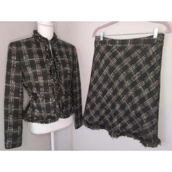 Allen by Allen Swartz tweed knit chic skirt blazer set 6 - Picture 1 of 11